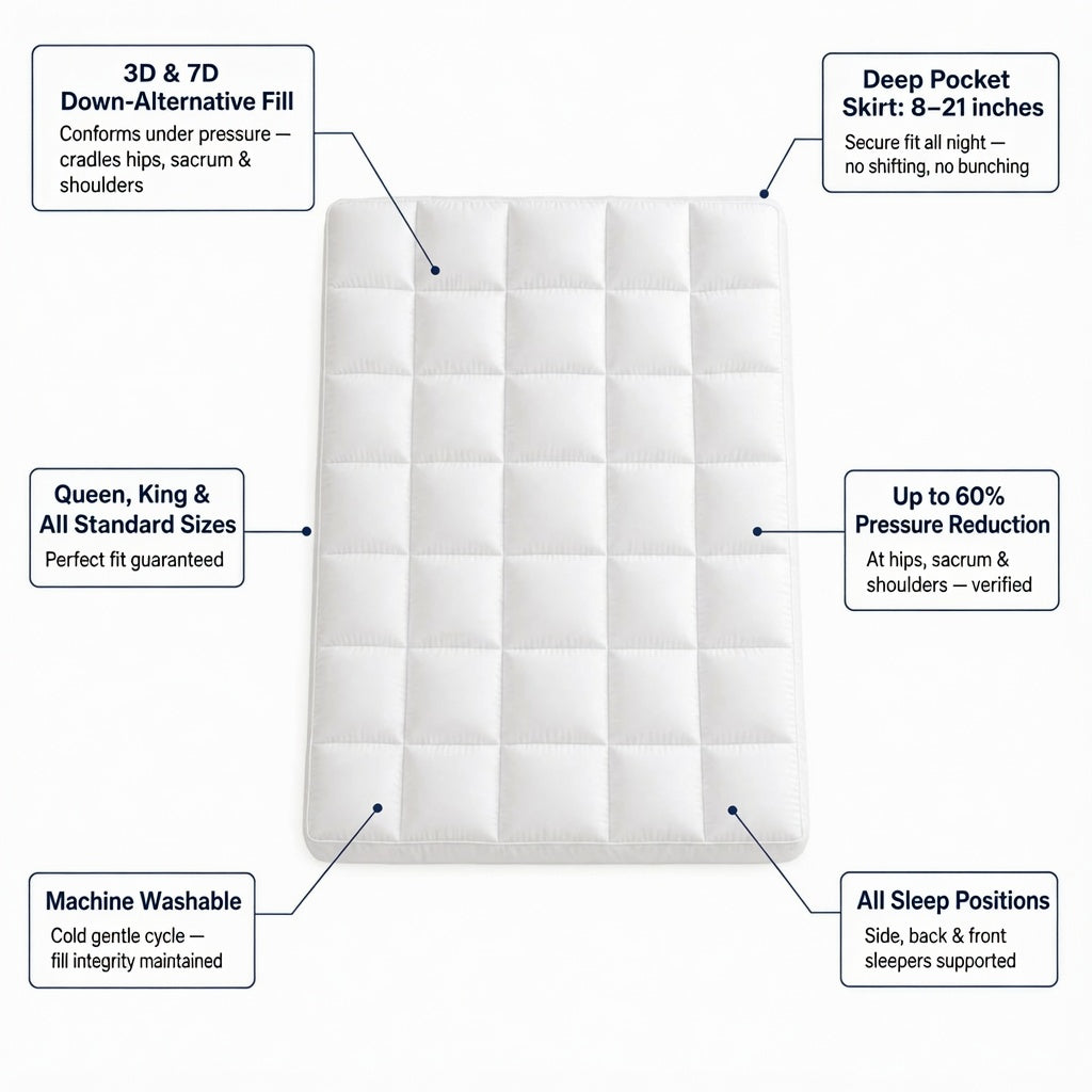 The Moraine 1000GSM Mattress Topper