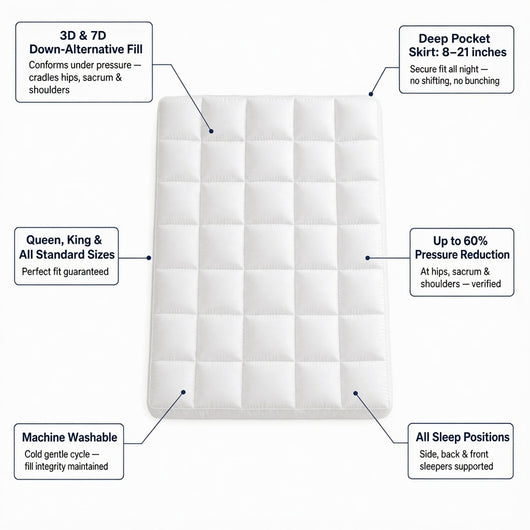 The Moraine 1000GSM Mattress Topper